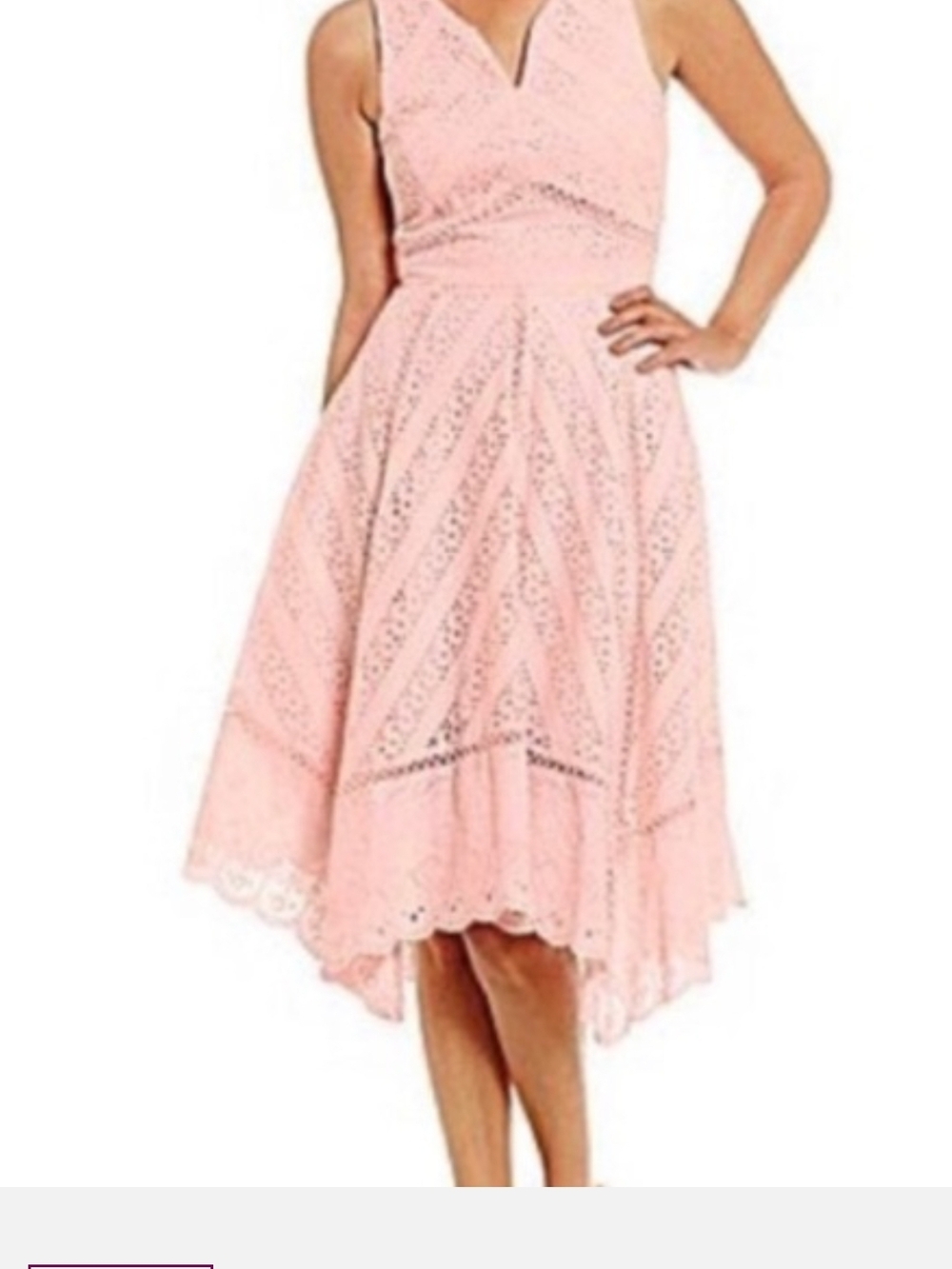 ANTONIO MELANI  Pink Eyelet Lace Sundress Dress